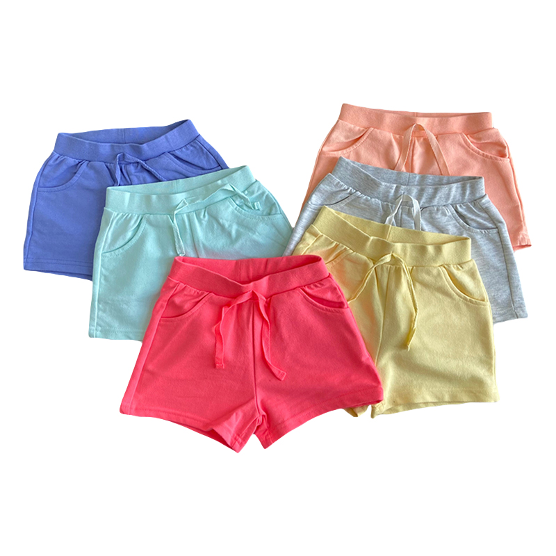 Leanaí Dath Soladach Gearrthóga Cailíní páistí Cotton Kids