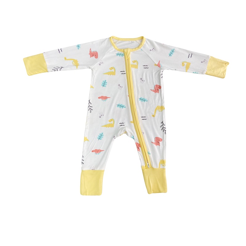 Bambú leanbh rompers zipper pitseámaí zipper romper in -chomhshóite