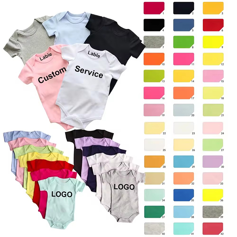 Babaí nuabheirthe saincheaptha Onesie Cotton Cotton Cailín Leanbh Romper Naíonán Bodysuit