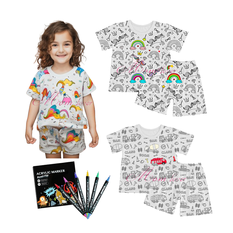 Kids Cartoon Graffiti Pajamas DIY Dathúcháin Pajiama